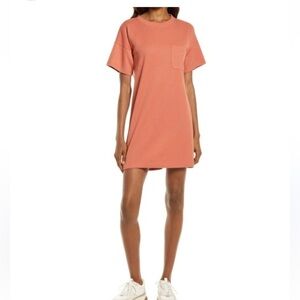 DKNY silk mini dress tunic salmon pink small orange top